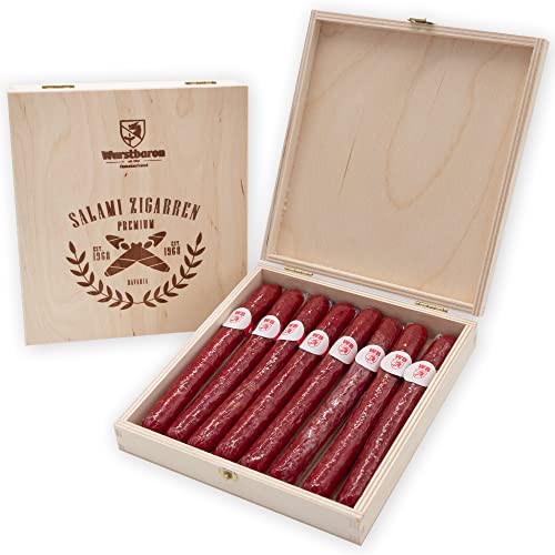 Salami Sausage Sticks in High-Quality Wooden Gift Box/Sausage Gift for Men / Sausage Snack Gift Idea in High Quality