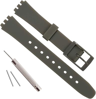 OliBoPo Correa de reloj de goma de silicona impermeable de repuesto 12 mm para Swatch