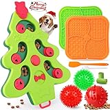 Forfon Christmas Dog Enrichment Toy Set — Interactive Dog Puzzle Toy for Mental Stimulation, Lick Mat for Slow Feeding, Squeaky & Treat Balls for Small & Medium Dogs