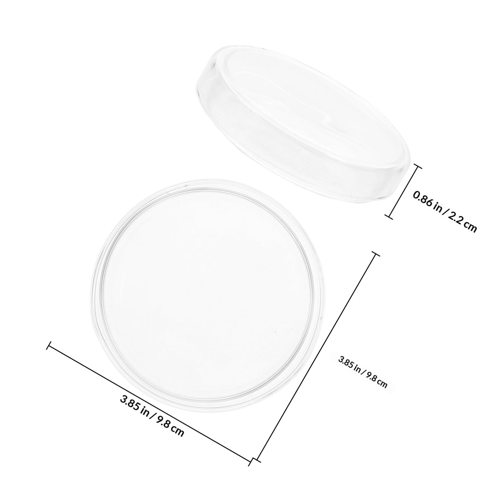 Piastre Petri in Vetro 90mm con Coperchi Ventilati 10 Pezzi per Esperimenti di Laboratorio con Elevata Trasparenza Ottica