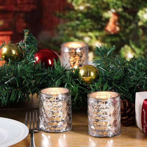 Haviti 12Pcs Votive Candle Holders, Silver Tea Light Candle Holders For Table Centerpiece thumb #5