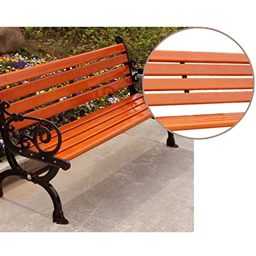 Banc de jardin résistant aux intempéries 2 places métal bois - 5