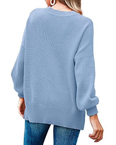 Image of Imily Bela Womens Oversized Tunic Sweaters Fall Slouchy Long Sleeve Ribbed Knit Side Slit Pullover Jumper
