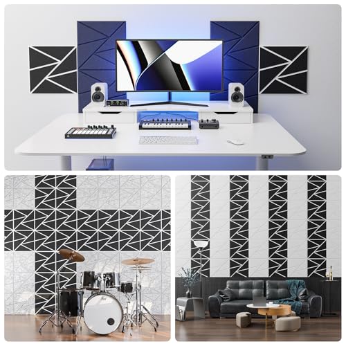 Image of 12 Pack Self-Adhesive Acoustic Panels, Sound Proof Foam Panels for Walls