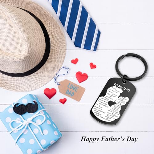 Fathers Day Dad Gifts from Daughter Dads Birthday Gift Dads Christmas Stocking Stuffers Keychain Present for Dad (Black) - Image 5