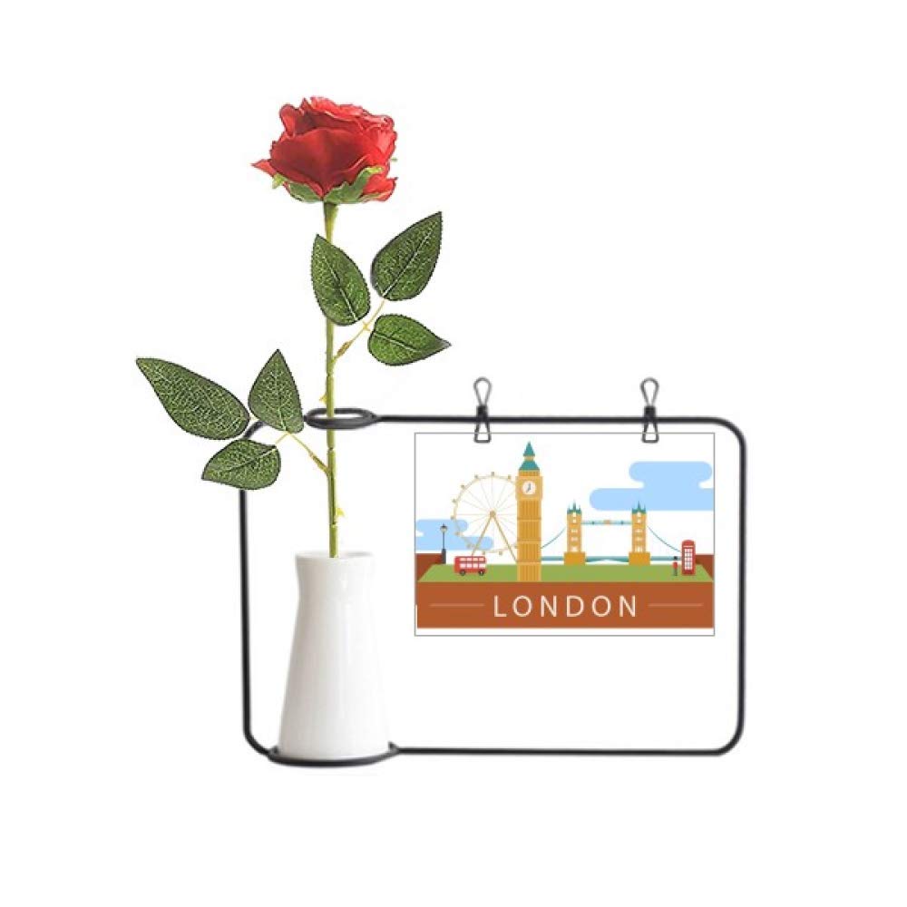 Cadeau souvenir de Londres : rose artificielle sous cloche en bouteille pour décoration unique
