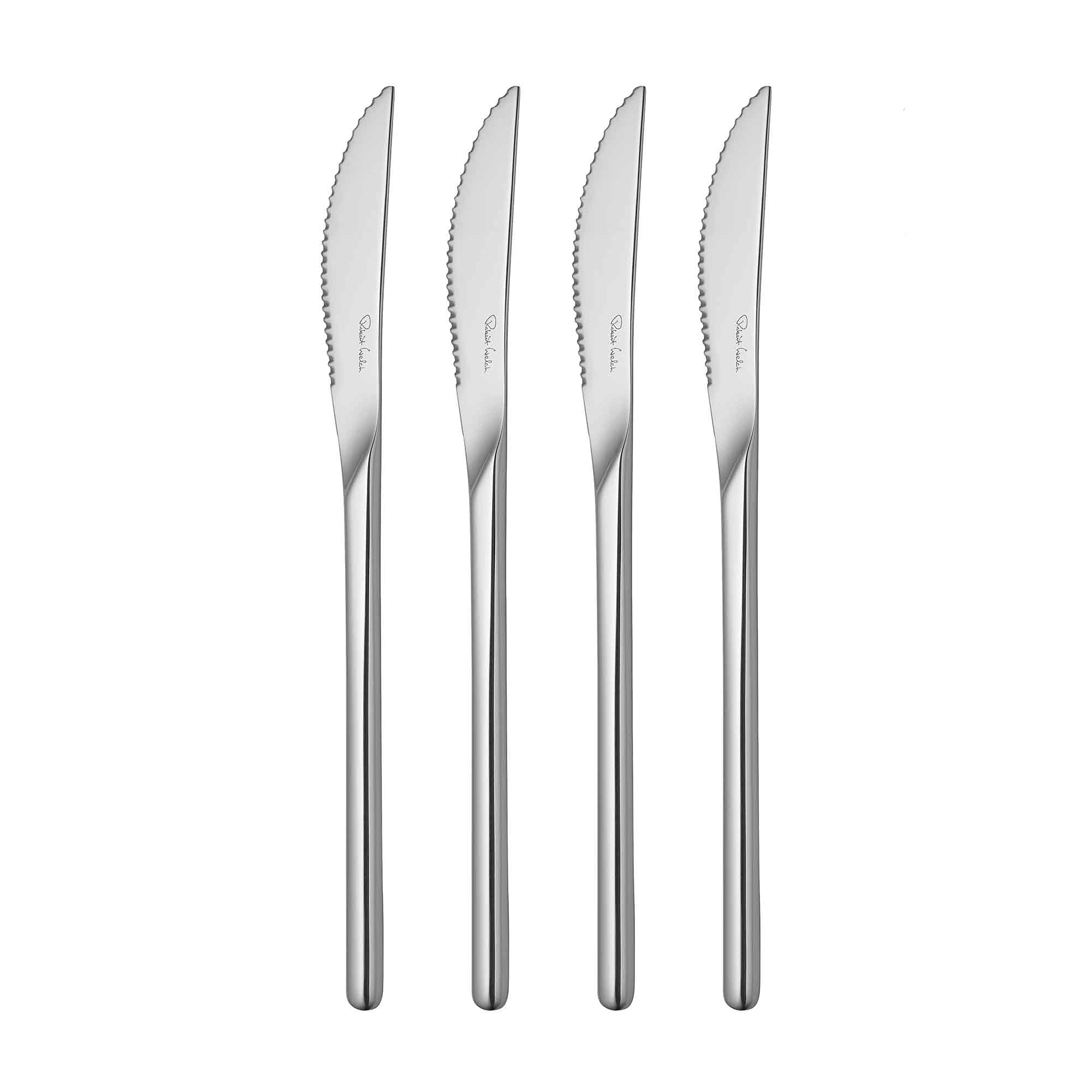 Robert Welch Bud Bright Cutlery Steak Knife, Set of 4. Made from Stainless Steel. Dishwasher Safe.
