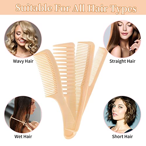 Ebtoenm Professional Hair Comb Set Colour Fine Rat Tail Curly Comb Styling Hair Brushes For Women & Men Hair Tool Accessories (4Pack Beige) #TOP3