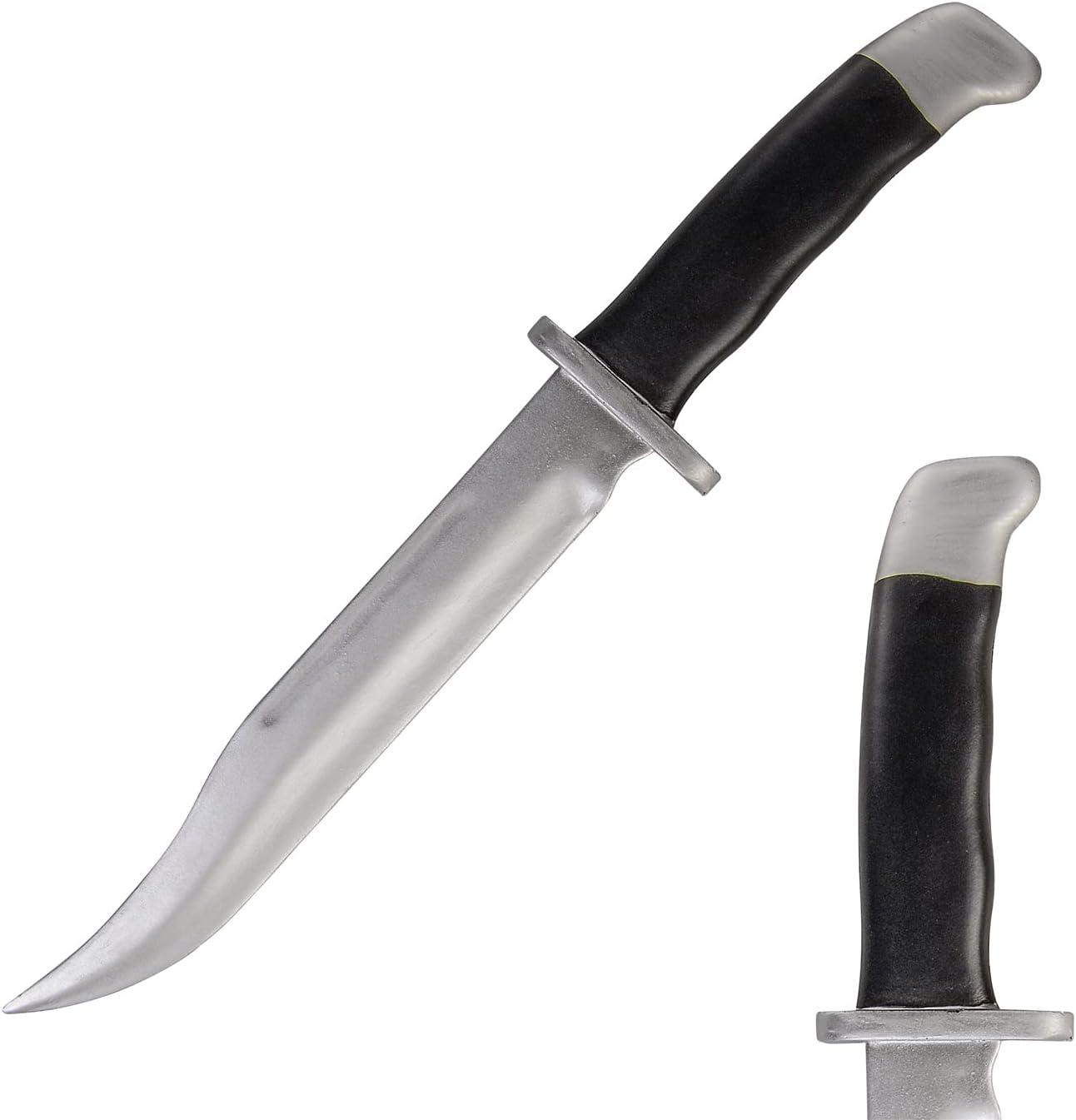 LarpGears Halloween Foam Rubber Training Fake Knife 13.5 inches Martial Arts Safe Practice Knives Halloween Props Silver, Silver, 13.5 inches length