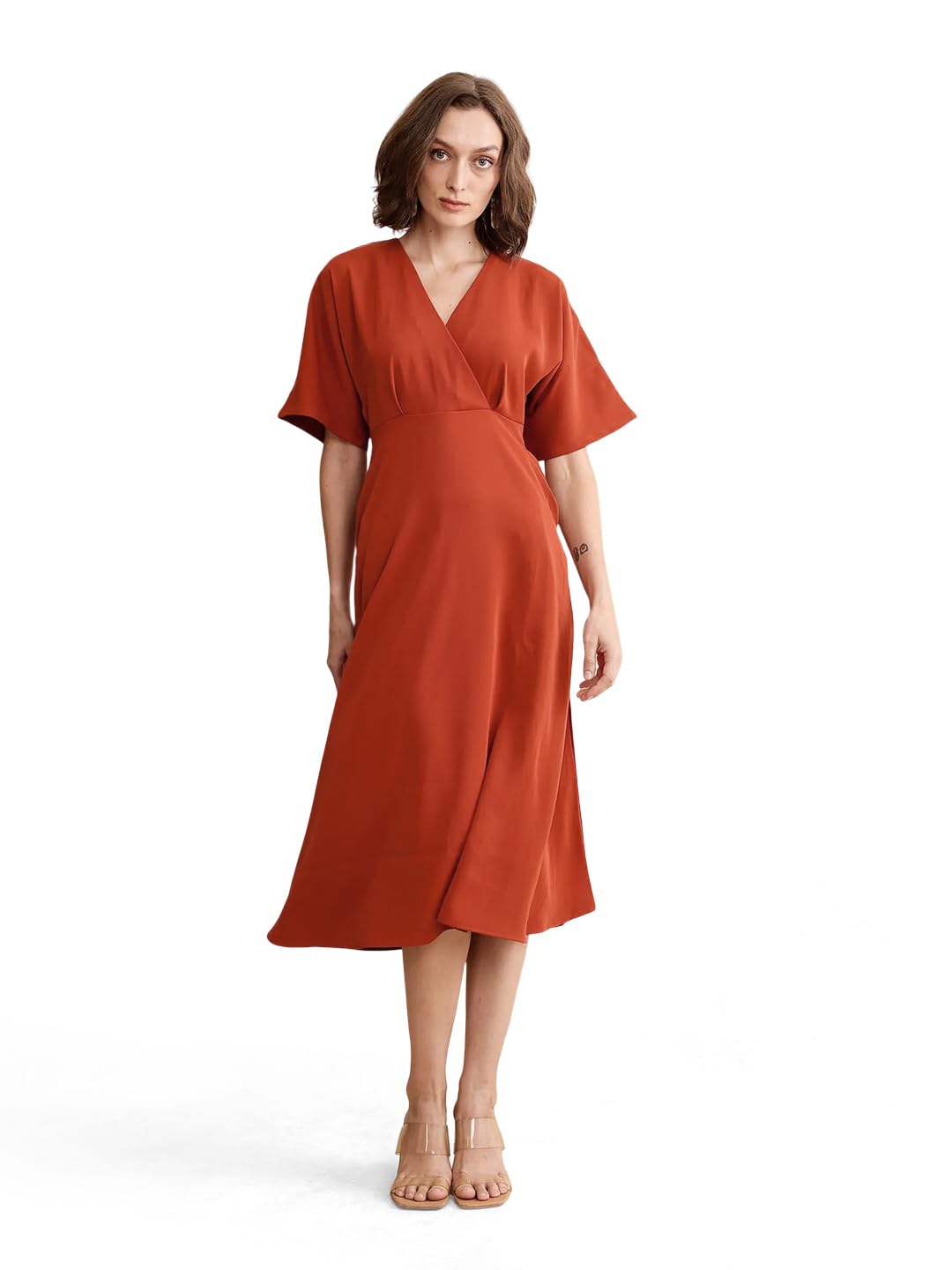 Flared Dyed MIDI Dress-image-49