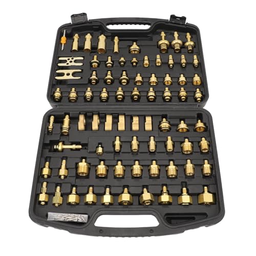 Kit de Prueba de Fugas de Aire Acondicionado de 77 Piezas, Kit de Prueba de Fugas de Aire Acondicionado Automotriz, Herramienta de Reparación Automática para Coche Camión Auto AC
