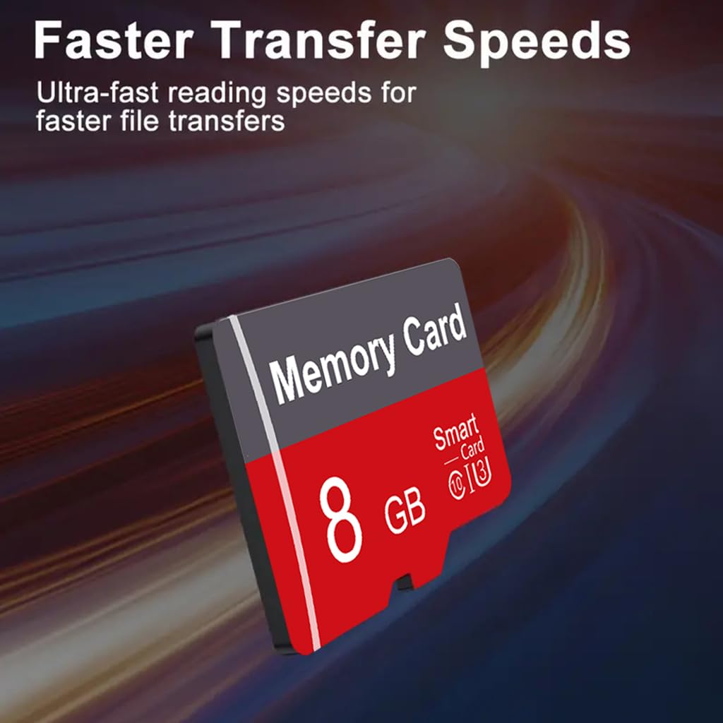 Karta pamięci 8 GB z adapterem, karta TF o wysokiej prędkości, UHS-I C10 A1, karta pamięci TF do tabletu, telefonu komórkowego, aparatu, samochodu, audio, konsoli do gier, 2 szt
