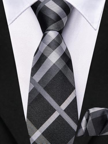 Image of Hi-Tie Boys Tie Pre-Tied Pocket Square Set Adjustable Kids Neckties Age 7-11 Years School UniForm Graduation