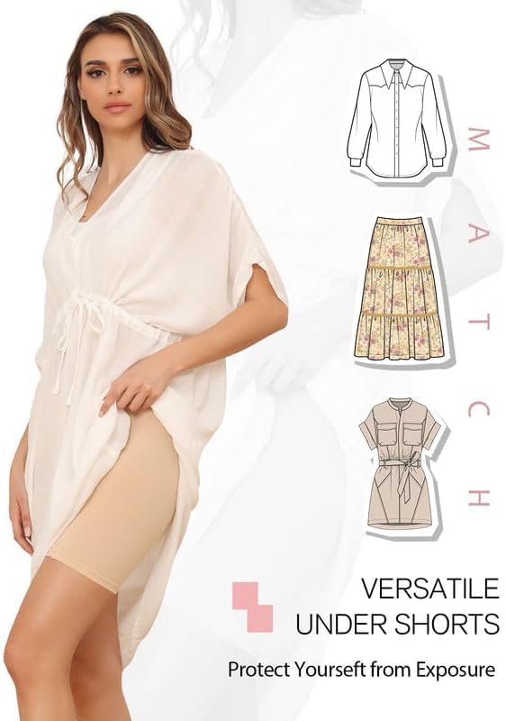 Image of DIVING DEEP Womens Slip Shorts for Under Skirt Shorts for Women & Girls High Waisted Women's Shorts | Stretchable Skin Fit Shorties Tights for Women & Girls | Cycling Shorts for Women