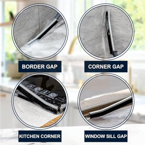 Image of Solitude (2 Pcs) Mini Gap Cleaning Brush, Hard Bristle Crevice Brush Tool for Household Use, Multifunctional Dead Corner Cleaning Brush for Tiles, Sliding Window, Bathroom, Kitchen, Toilet