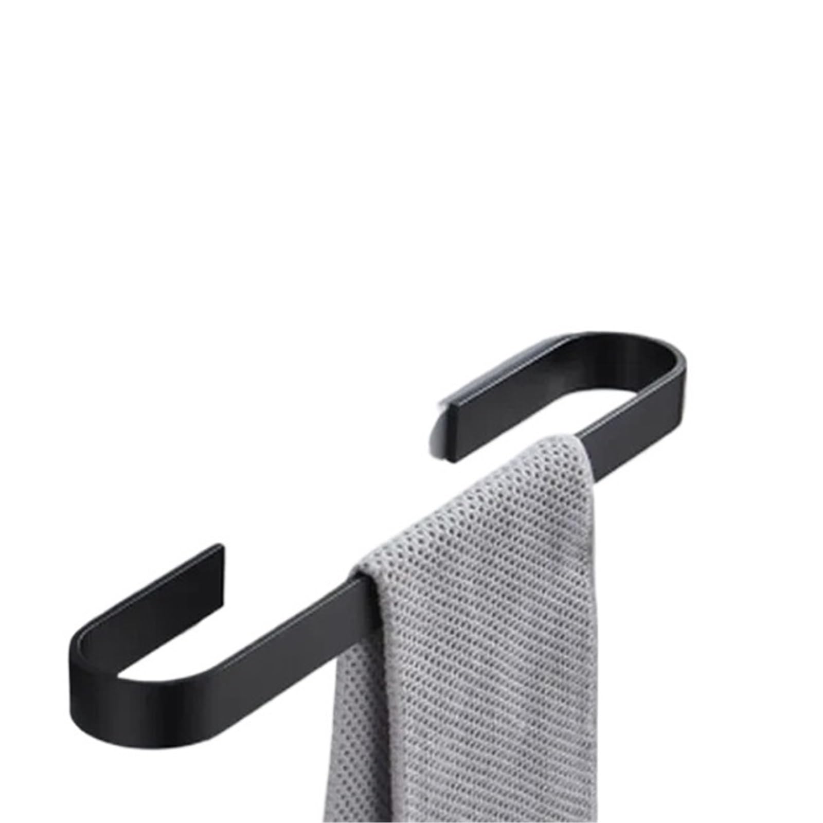 Towel Bar Towel Rail Rack Bathroom Towels Hanger Black Silver Space Aluminum Wall Hanging Bar Storage Shelf(30cm black)
