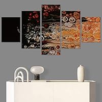 SIGNWIN 5 Panel Canvas Wall Art Modern Art 3D Abstract Abstract Brushstroke Contemporary Digital for Home Decorations Ready to Hang - 60