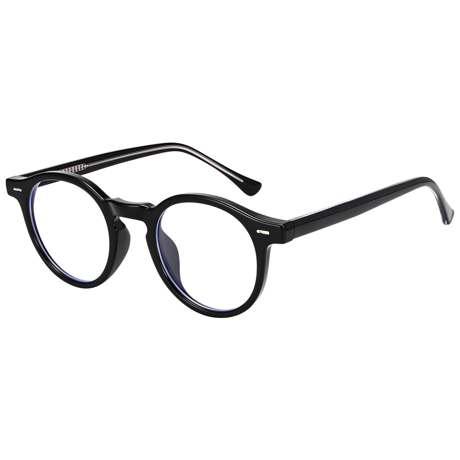 Dollger Blue Light Glasses for Women Men Retro Round Trendy Blue Light Blocking Glasses Circle Acetate Frame