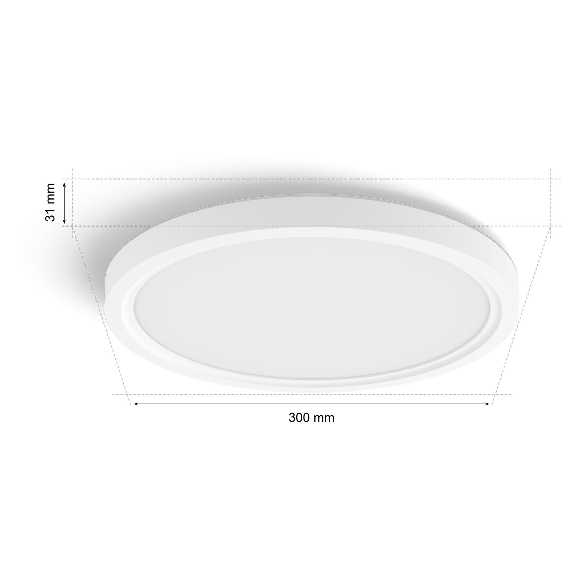 Philips Hue Devote Smart LED-Panel-Licht rund 30 cm 16,6 W 2000 Lumen weißer Rahmen