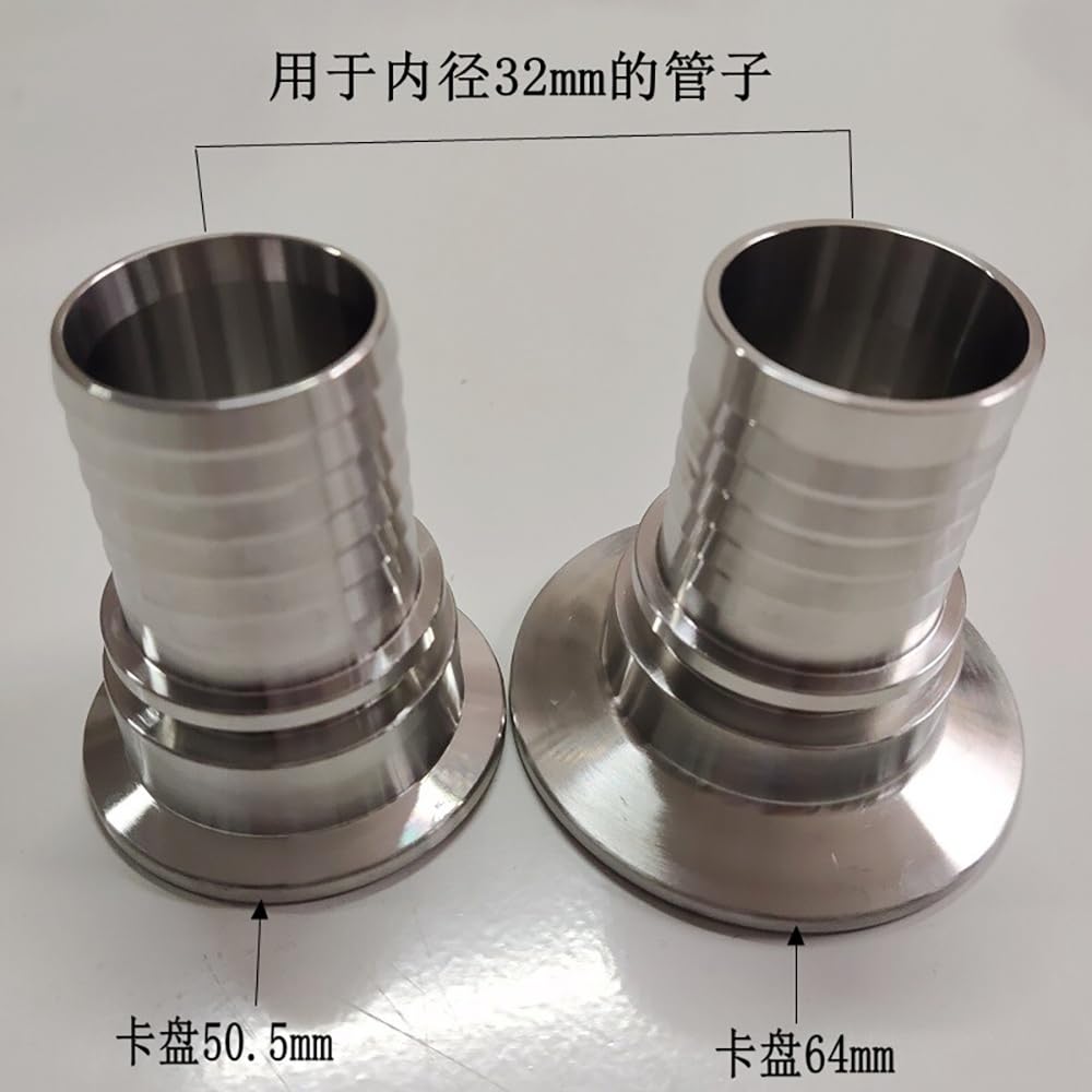 1 Uds. Junta A Presión De Triple Abrazadera De Acero Inoxidable 304, Conexión De Lengüeta for Manguera for Tubos Homebrew De 32mm De Diámetro Interior(32mm-K64mm-41 * 67mm)