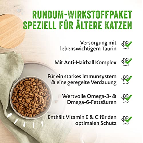mera Cats Senior Rind, Trockenfutter für Sensible Katzen, getreidefrei & nachhaltig, Katzentrockenfutter mit hohem Fleischanteil, 2 kg