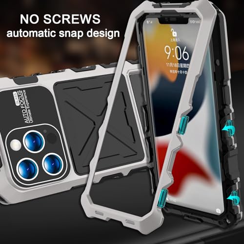 Coque rigide en aluminium et TPU pour iPhone 15 Pro Max argent - 6