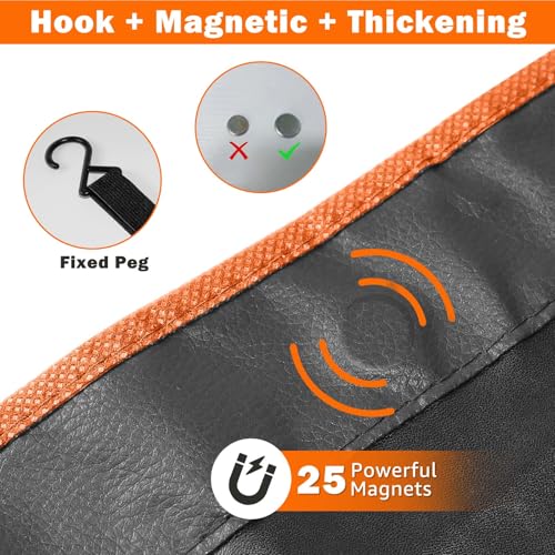 Image of Thicker Fender Covers for Mechanics,3Pcs Microfiber Leather Car Fender with 25 Stronger Magnets & Hooks Automotive Fender Protector Mats Pads for Sedans Trucks SUVs Station Wagon - Size L