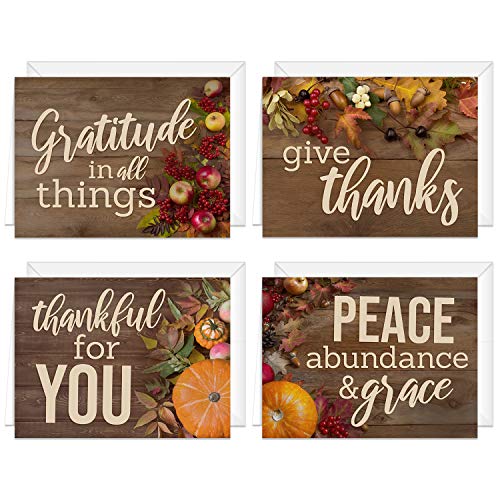 Canopy Street Rustic Thanksgiving Cards / 24 Heartfelt Autumn Note