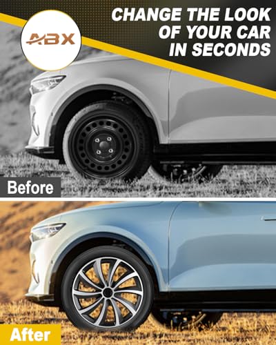 Image of ABX Hubcaps,15 inch hubcaps Set of 4, Wheel Rim Cover ABS Material, Snap On Car Truck SUV Replacement, for Toyota Camry Nissan Mazda etc