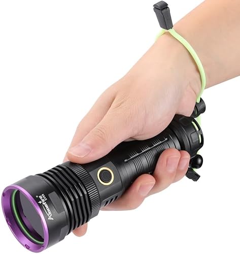 Miniatura 6 de ALONEFIRE SV89 365nm UV Flashlight 20W USB Rechargeable Black Light Money Detector for Resin Curing, Urine Detection, Scorpion, Fishing, Minerals,