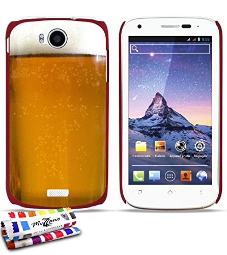 Coque rigide Ultra-Slim WIKO CINK PEAX 2 au motif exclusif [Biere] [Rouge] de MUZZANO + STYLET et CHIFFON MUZZANO® OFFERTS - La Protection Anti-rayure ULTIME, ELEGANTE ET DURABLE pour votre WIKO CINK PEAX 2