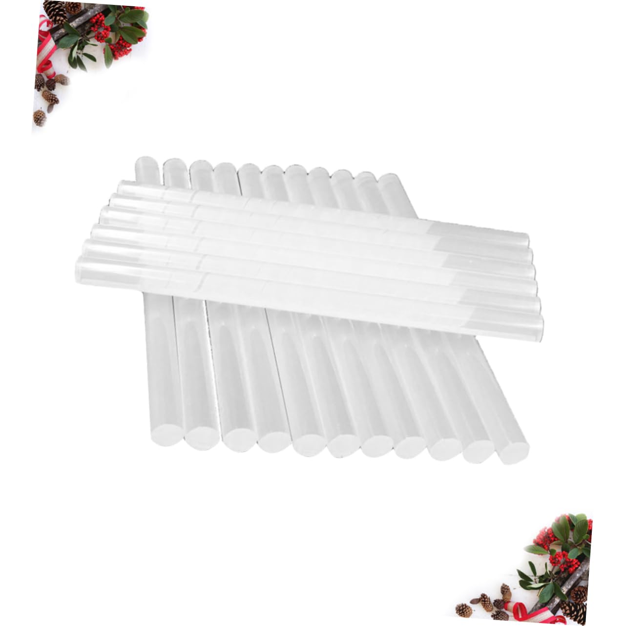 Bastoncini di Colla a Caldo Bianchi Trasparenti 7mm 19 Cm | Resina Termoplastica, Confezione da 100 Pezzi, per Ceramica e Plastica, Ufficio e Scuola
