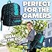 Minecraft Backpack for Boys Kids Teens Adjustable Straps Front Pocket Daypack Backpacks for Sports Gym School Gamer Gifts (Blue)