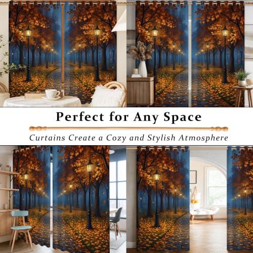 Rideaux occultants orange d'automne pour embellir le bureau et la chambre d'enfant - 8
