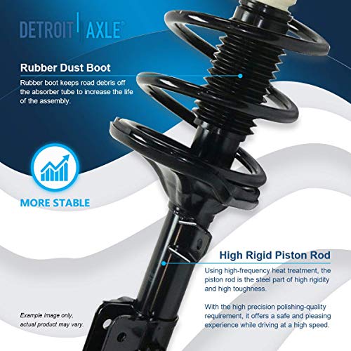 Image of Detroit Axle - 3.5L Pair Front Struts for Hyundai Santa FE 2003-2006, 2 Ready Struts w /Coil Spring Assembly 2004 2005 Replacement Suspension