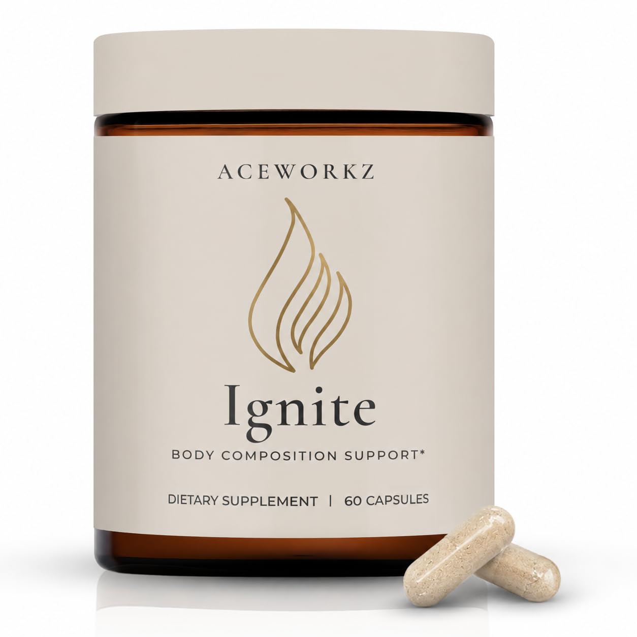 ACEWORKZ Suplemento para Energia e Foco com Vitamina B5, 60 cápsulas