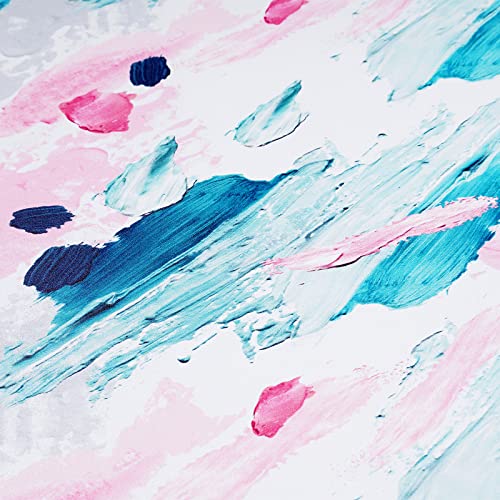 Rewallpaper Abstract Wallpaper Stick And Peel Art Painting Blue Pink Peel And Stick Wallpaper Floral Colorful Contact Paper 17.5In X 10Ft Boho Flower Wallpaper For Kids Room Girls Bedroom Bathroom #TOP7