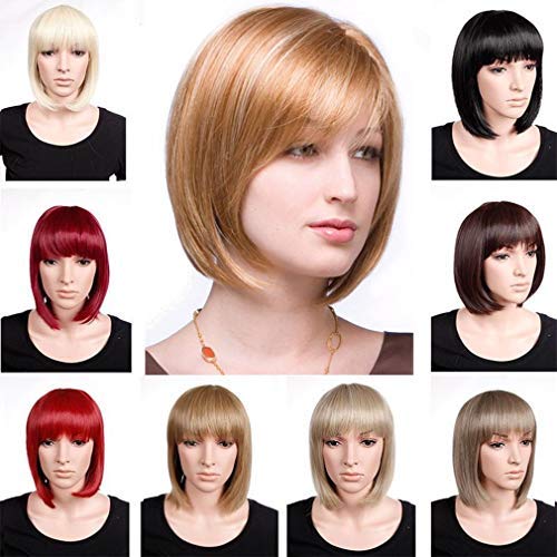 Elailite® Cosplay Wigs For Women [BOB Wig] Full Head Wigs [Dark Brown]