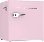 Frigidaire EFR176 Retro Compact Fridge with Chiller Mini Refrigerator with Built-in Bottle Opener for Office, Bedroom, Dorm Room or Cabin, 1.6 cu ft 16"D x 18"W x 18.5"H, Pink