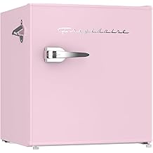 Frigidaire EFR176 Retro Compact Fridge with Chiller Mini Refrigerator with Built-in Bottle Opener for Office, Bedroom, Dorm Room or Cabin, 1.6 cu ft 16" D x 18" W x 18.5" H, Pink