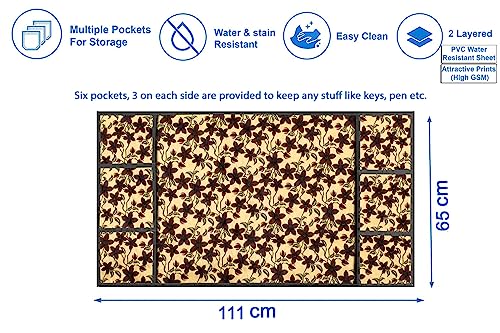 Image of Stylista Refridgerator top Cover Suitable for Samsung RR24C2823S8 /NL, 223 Liter Fridge, Dimension (WXD) 65x111 CM, Sprig Pattern Yellow