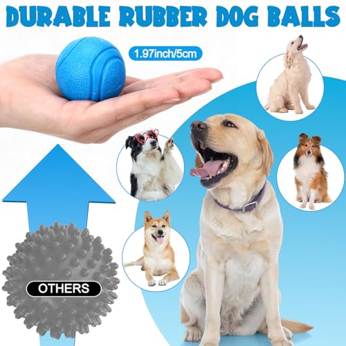 Image of Jenaai 20 Pcs Indestructible Dog Toy Balls for Aggressive Chewers Chew Resistant Solid Rubber Bouncy Ball for Teeth Cleaning, 2in /5cm Diameter