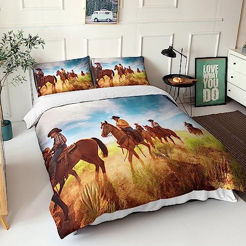 Parure de lit cowboy en microfibre premium avec housse de couette robuste pour ado