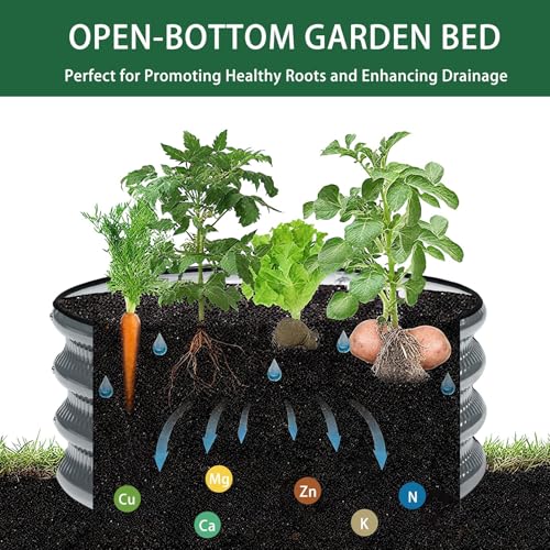 Image of Gartist 2 pcs 2x2x1 ft Round Metal Raised Garden Bed, Light Green Galvanized Outdoor Planter Box for Vegetables, Fruits, Flowers & Herbs