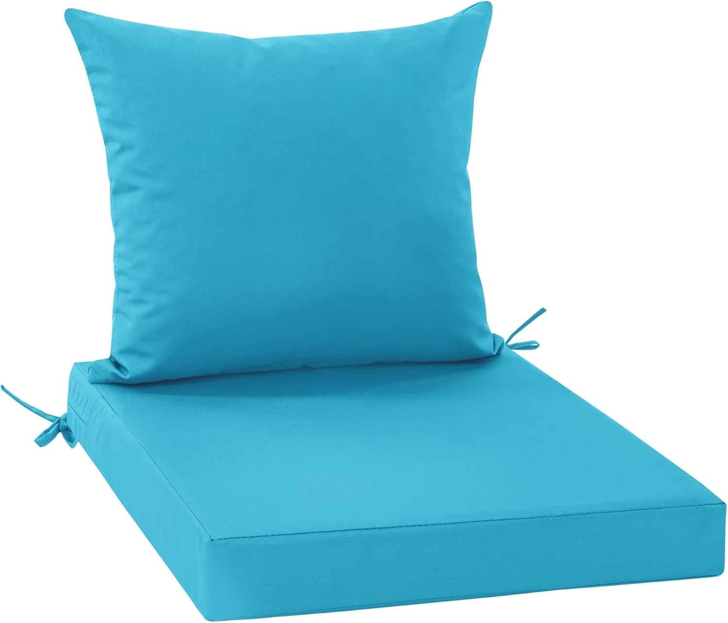 Coussins de jardin imperméables en mousse haute densité bleu 22x22x4in haut de gamme