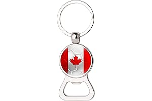 Canada Flag Keychain - Premium Souvenir Keyring with Beer Bottle Opener for Canadian Pride