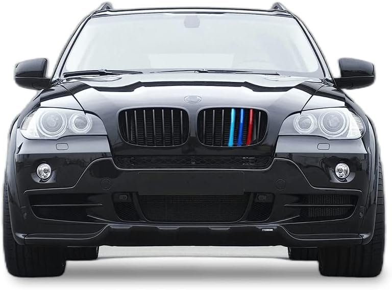 BizTech ® Clip In Grille Inserts Compatible with BMW X5 2007-2013 X6 2007-2011 E70 E71 M Power M Sport Tech Bonnet Hood Kidney Stripes Cover