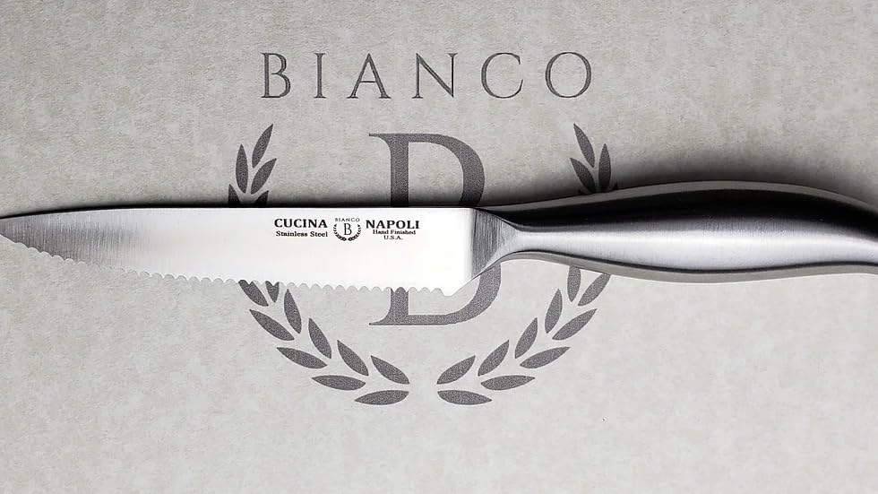 Hand Sharpened Steak Knives | 6-Piece Set | High Carbon Stainless Steel | Made in USA | Serrated Steak Knives