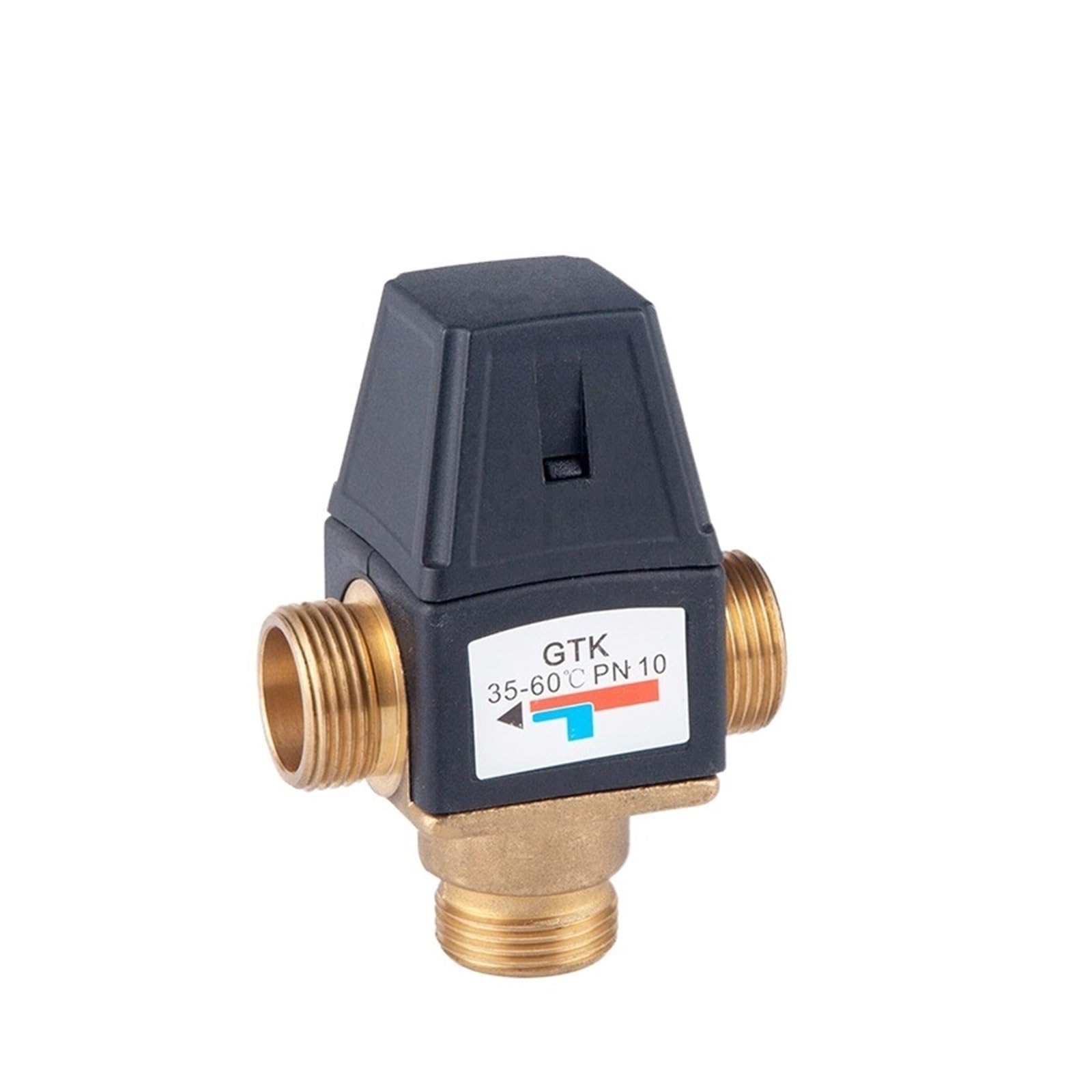 HYUJNAFZR 3 Way Brass Male Thread Thermostatic Mixing Valve DN20 Solar Water Heater Valve 3-Way Thermostatic Mixer Valve