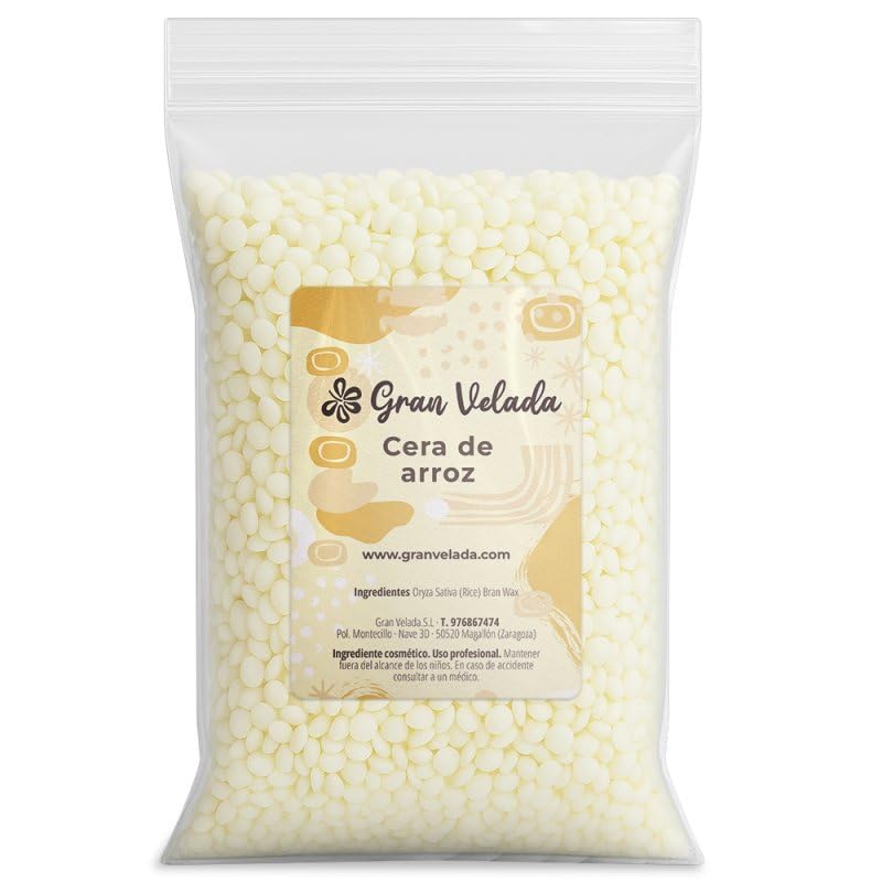 Gran Velada Cera de Arroz Cosmética 5000 g | Cera Vegana Natural en Perlas para Cremas, Labiales, Jabones y Maquillaje | Alternativa a la Cera de Abejas | Sin Aditivos | Formato Ahorro